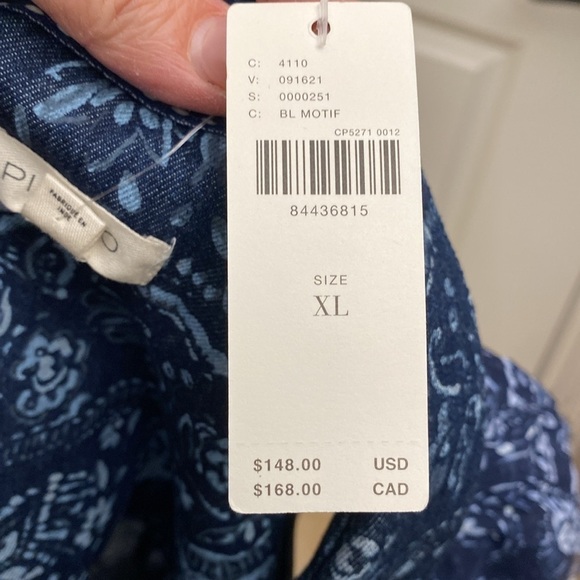 NWT PILCRO Denim Cropped Vest Top Blouse Womens XL button up Bohemian cropped - Picture 9 of 9